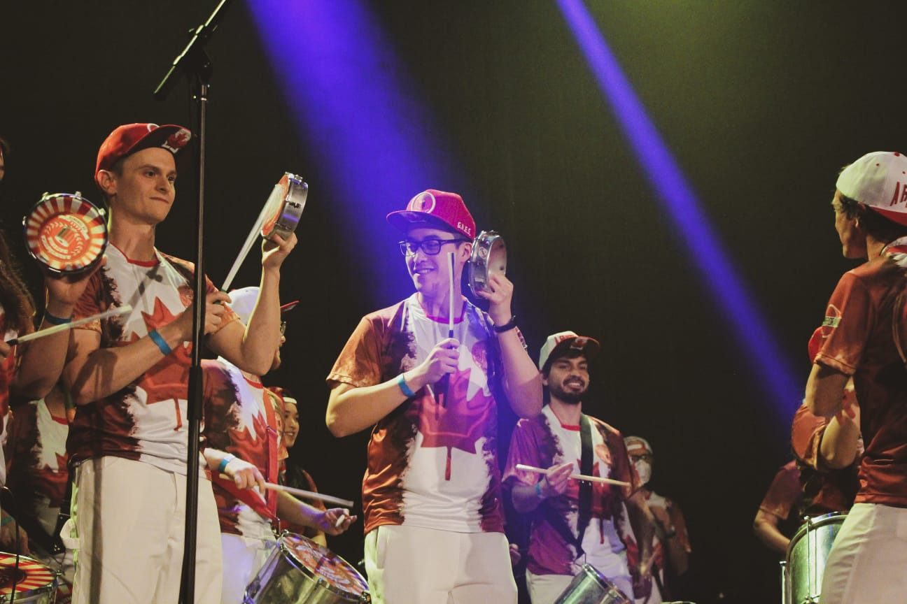 Samba ensemble on stage